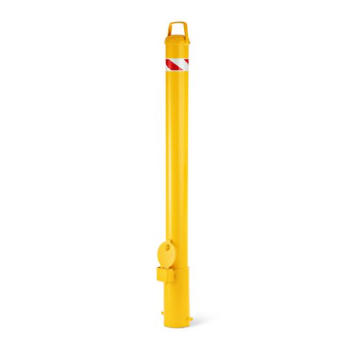 BRM-90-YEL Removable Bollard with Padlock secured Sleeve