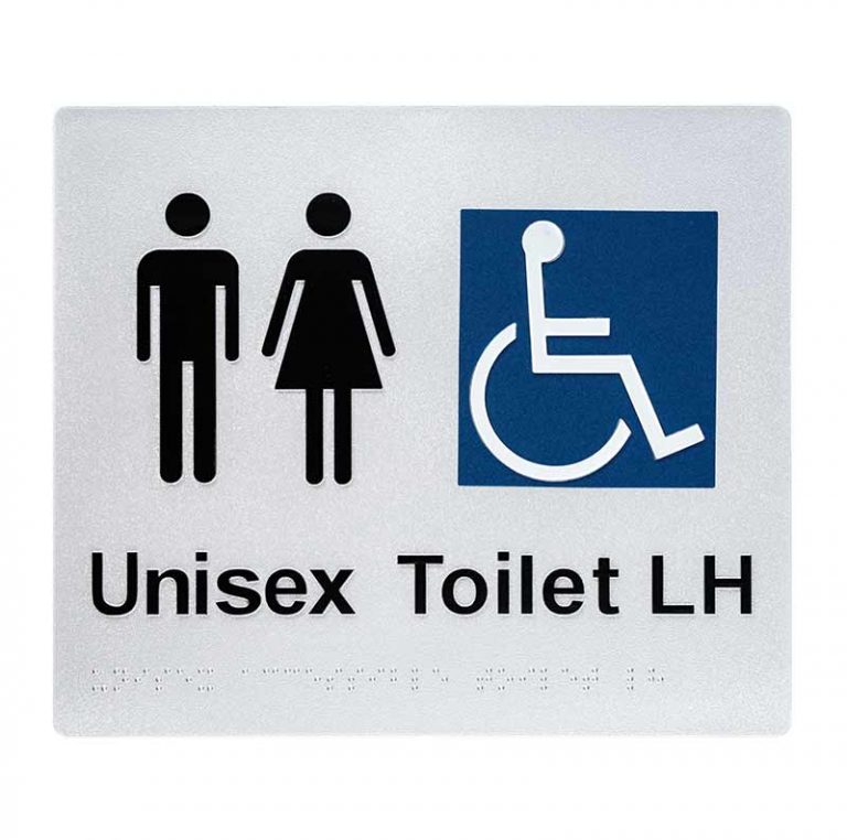 Unisex Accessible Toilet Lh Braille Sign • Tactile Systems Australia