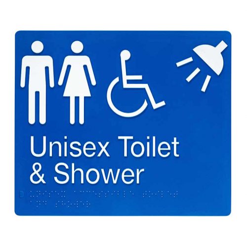 Braille Sign Unisex Toilet and Shower