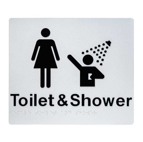 Braille Sign Toilets and Shower