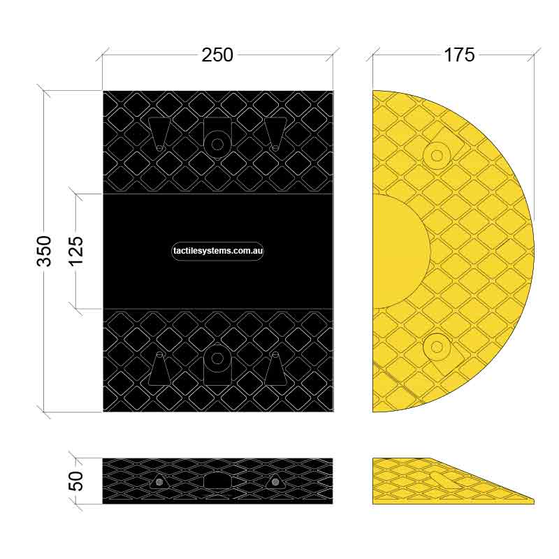 CSH-1000-BY Rubber Speed Cushions