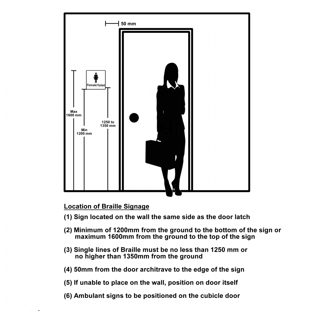 Exit Level 1 Braille Sign - Silver/Black • Tactile Systems Australia