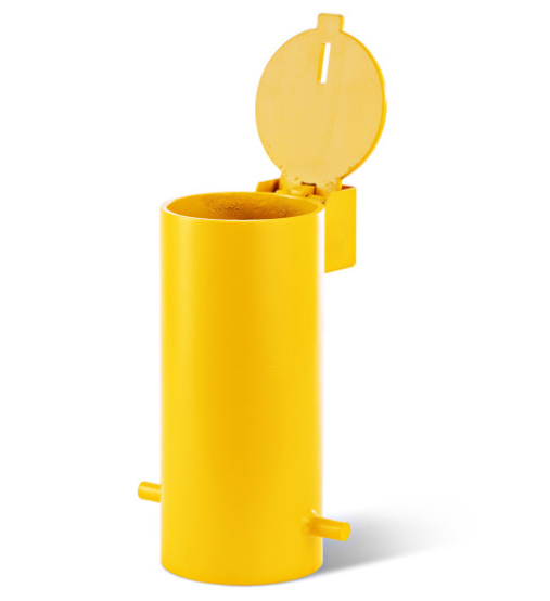 BRM-90-YEL Removable Bollard with Padlock secured Sleeve