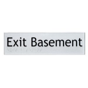 Exit Basement Braille Sign