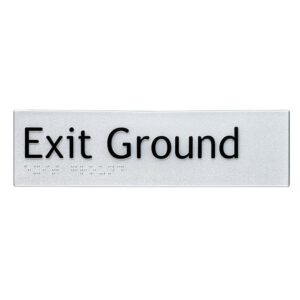 Exit Ground Braille Sign
