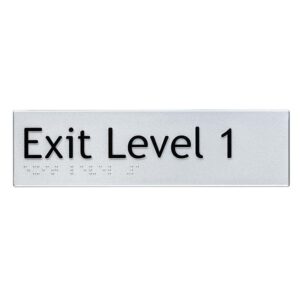 Exit Level 1 Braille Sign