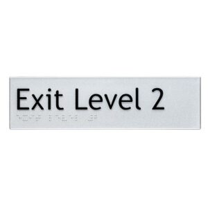 Exit Level 2 Braille Sign