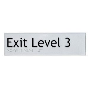 Exit Level 3 Braille Sign