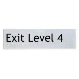 Exit Level 4 Braille Sign