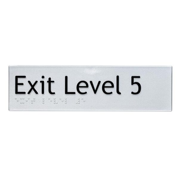 Exit Level 5 Braille Sign • Tactile Systems Australia