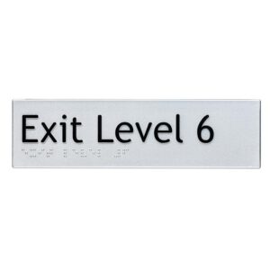 Exit Level 6 Braille Sign