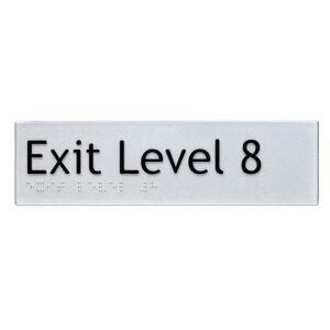 Exit Level 8 Braille Sign