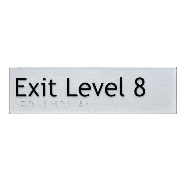 Exit Level 8 Braille Sign • Tactile Systems Australia