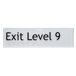 Exit Level 9 Braille Sign