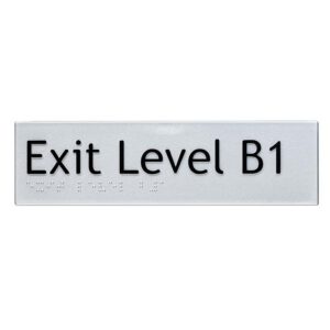 Exit Level B1 Braille Sign