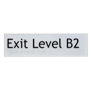 Exit Level B2 Braille Sign