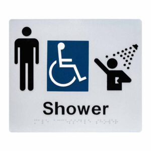 Male Accessible Shower Braille Sign