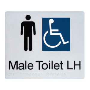 Male Accessible Toilet LH Braille Sign