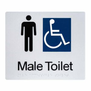 Male Accessible Toilet Braille Sign