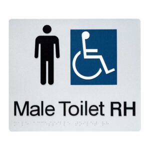 Male Accessible Toilet RH Braille Sign