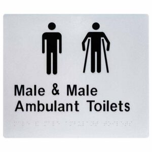 Male & Male Ambulant Toilets Braille Sign
