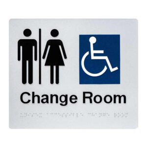 Unisex Accessible Change Room Braille Sign