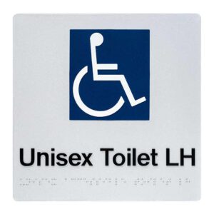 Unisex Accessible Toilet LH Braille Sign