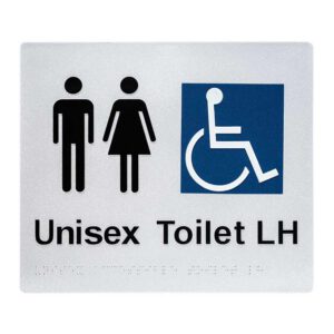 Unisex Accessible Toilet LH Braille Sign