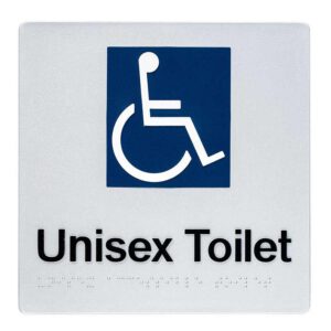 Unisex Accessible Toilet Braille Sign