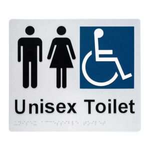 Unisex Accessible Toilet Braille Sign (Style 2)