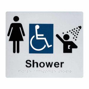 Female Accessible Shower Braille Sign