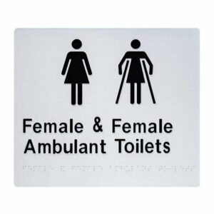 Female & Female Ambulant Toilet Braille Sign