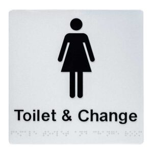 Female Toilet & Change Braille Sign