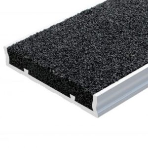 Select Series 1 Clear Anodised Recess Stair Nosing with Carborundum Infill