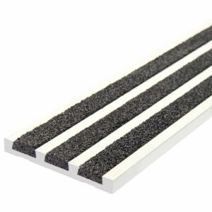 Select Series 3 Anodised Recess Stair Nosing with Black Carborundum Infill