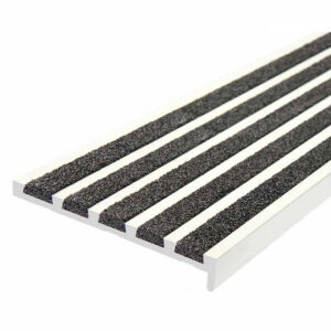 Select Series 5 Anodised Recess Stair Nosing with Black Carborundum Infill