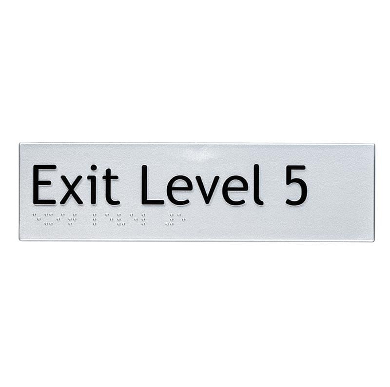 Exit Level 5 Braille Sign