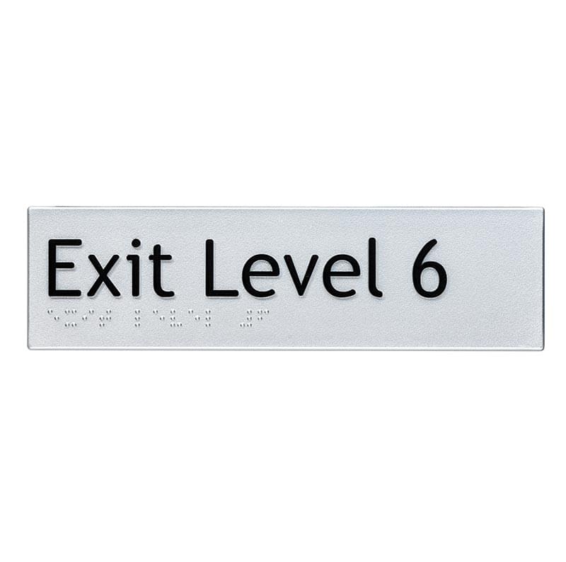 Exit Level 6 Braille Sign